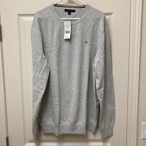 Tommy Hilfiger Crewneck Pullover Sweater XXL Light Gray NWT 100% Cotton